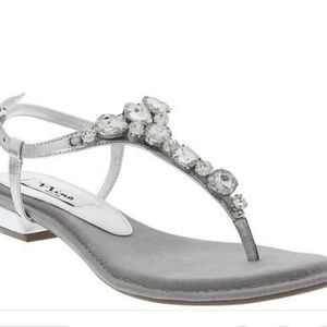 Nina Silver Jeweled Sandal